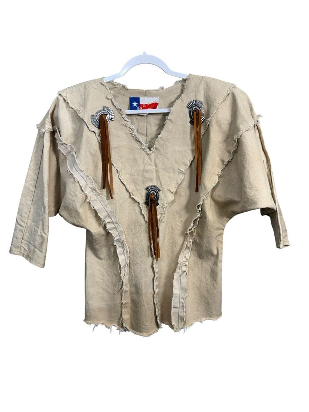 Vintage Liz E Parker Co Parker Western Fringe Top Medium Made in USA